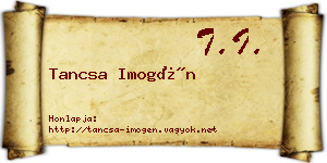 Tancsa Imogén névjegykártya